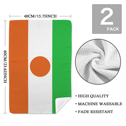 Niger Flag Inspired Kitchen Towel 40X60cm (Pack of 2) | Printed In the USA