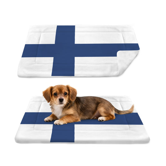 Finland Flag Inspired Pet Mat 25x18inch (Made in the USA)