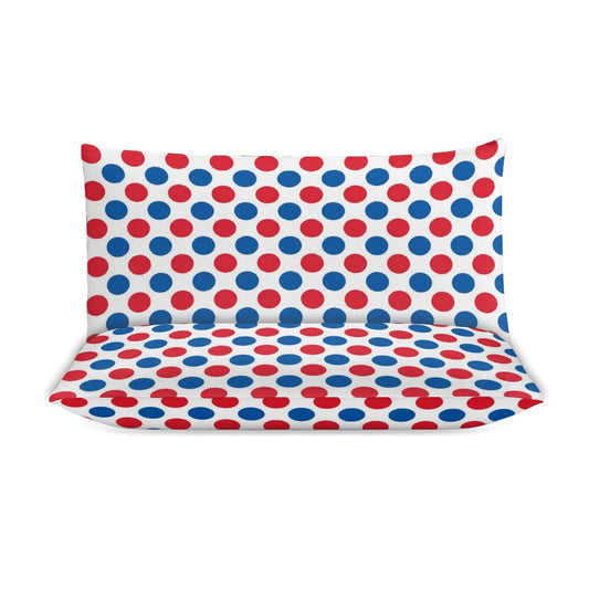 USA/American Flag Inspired Polka Dot Pattern 3-Piece Bedding Set (1 Duvet Cover + 2 Pillow Shams) – 102"×90"