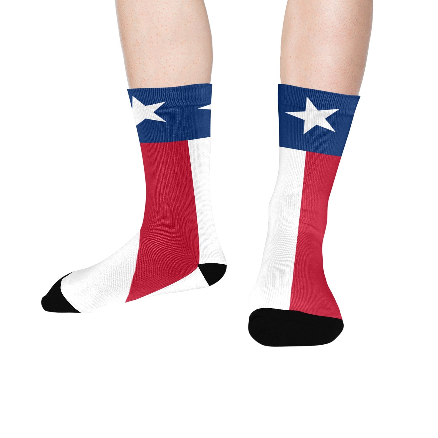 Texas Flag Inspired Socks Printed in the USA Crew Socks | Ships from USA