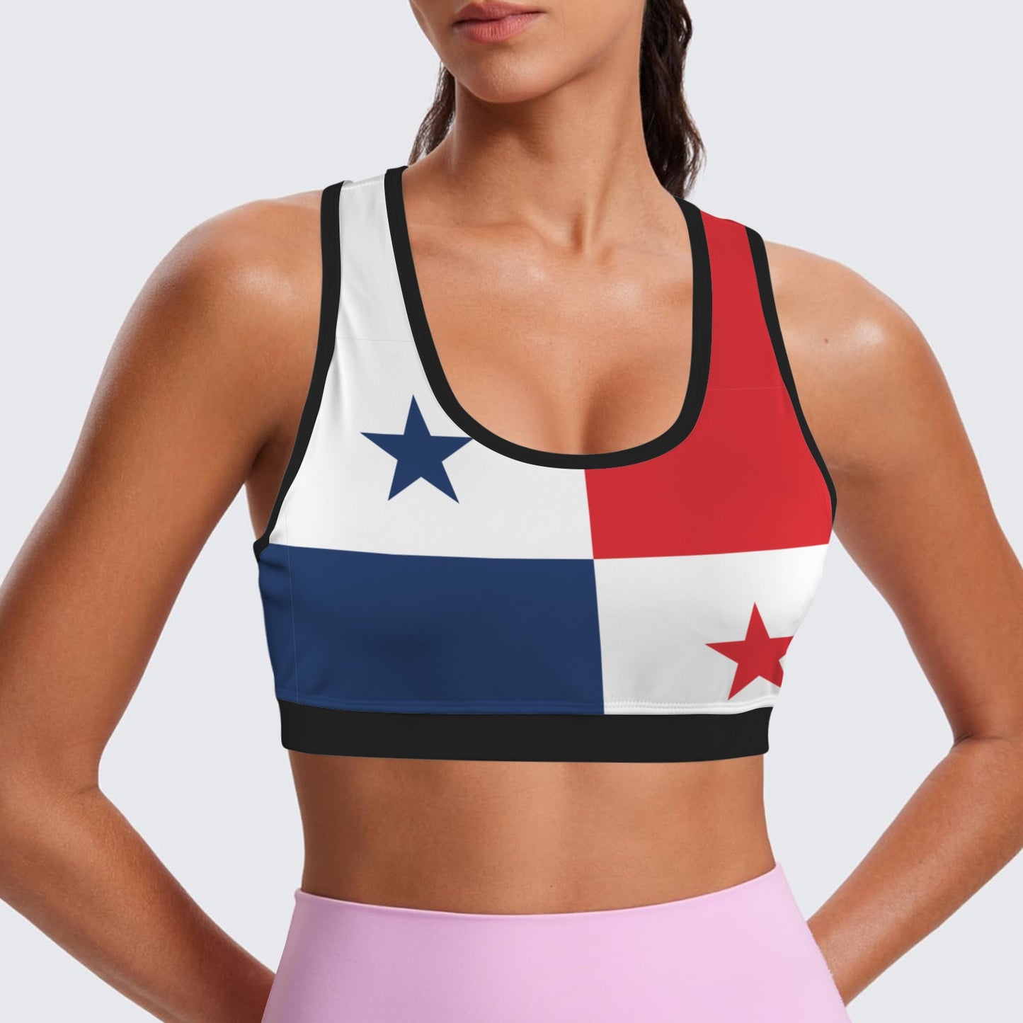 Panama Flag Racerback Sports Bra
