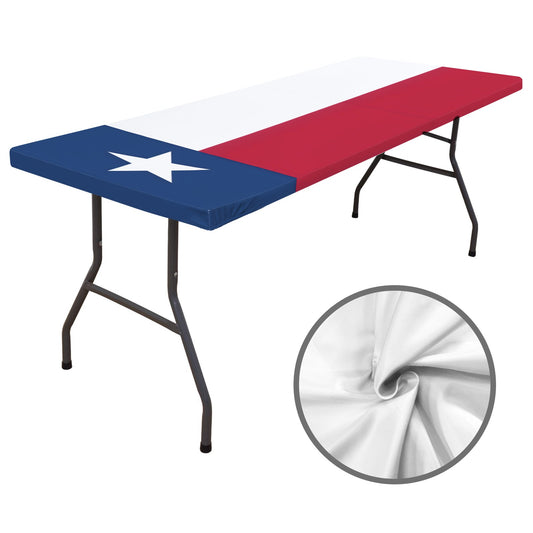 Texas Flag Inspired Custom Elastic Fitted Tablecloth 72x30 inch (Made in the the USA)