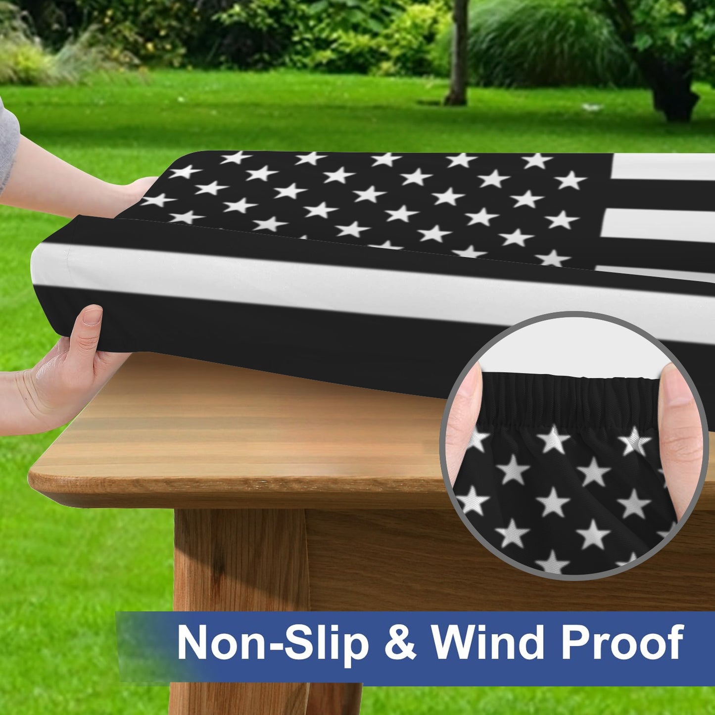 Thin Gold Line Flag Picnic Table Cover (72" x 30") (Made in the USA)