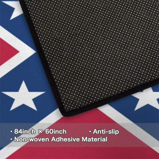 Confederate States Battle Flag Inspired 84x60 Inch Area Rug with Black Binding (Made in the USA)
