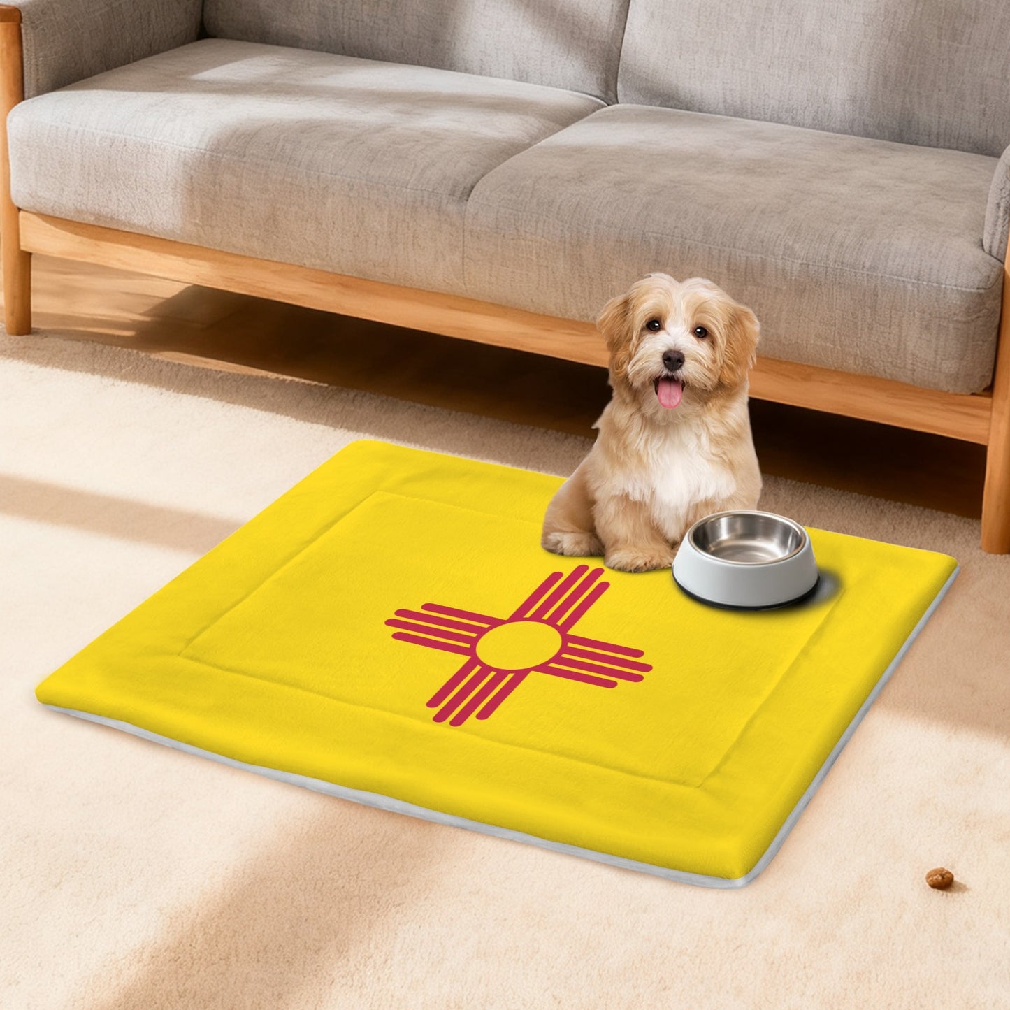 New Mexico Flag Inspired Pet Mat 25x18inch (Made in the USA)