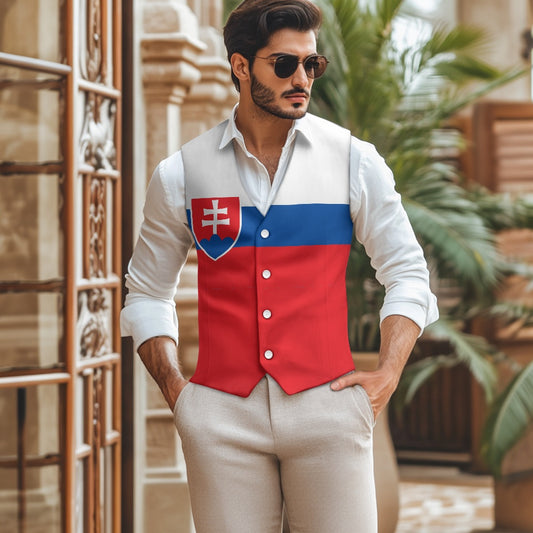 Slovakia Flag Suit vest jacket