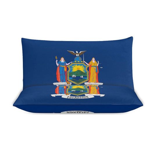 New York Flag Inspired 3-Piece Bedding Set (1 Duvet Cover + 2 Pillow Shams) – 102"×90"