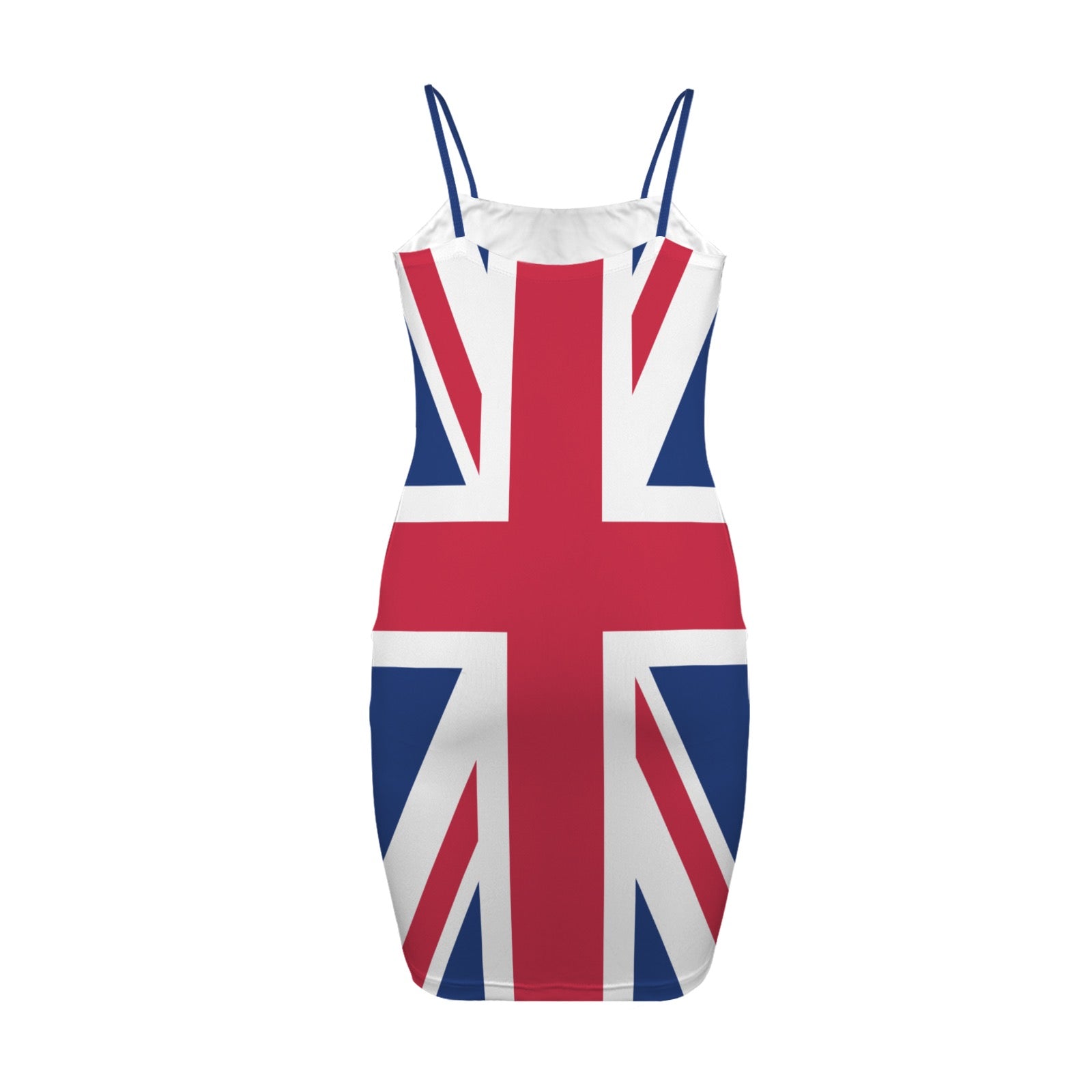 [Brand] dress with Union Jack design and spaghetti straps.