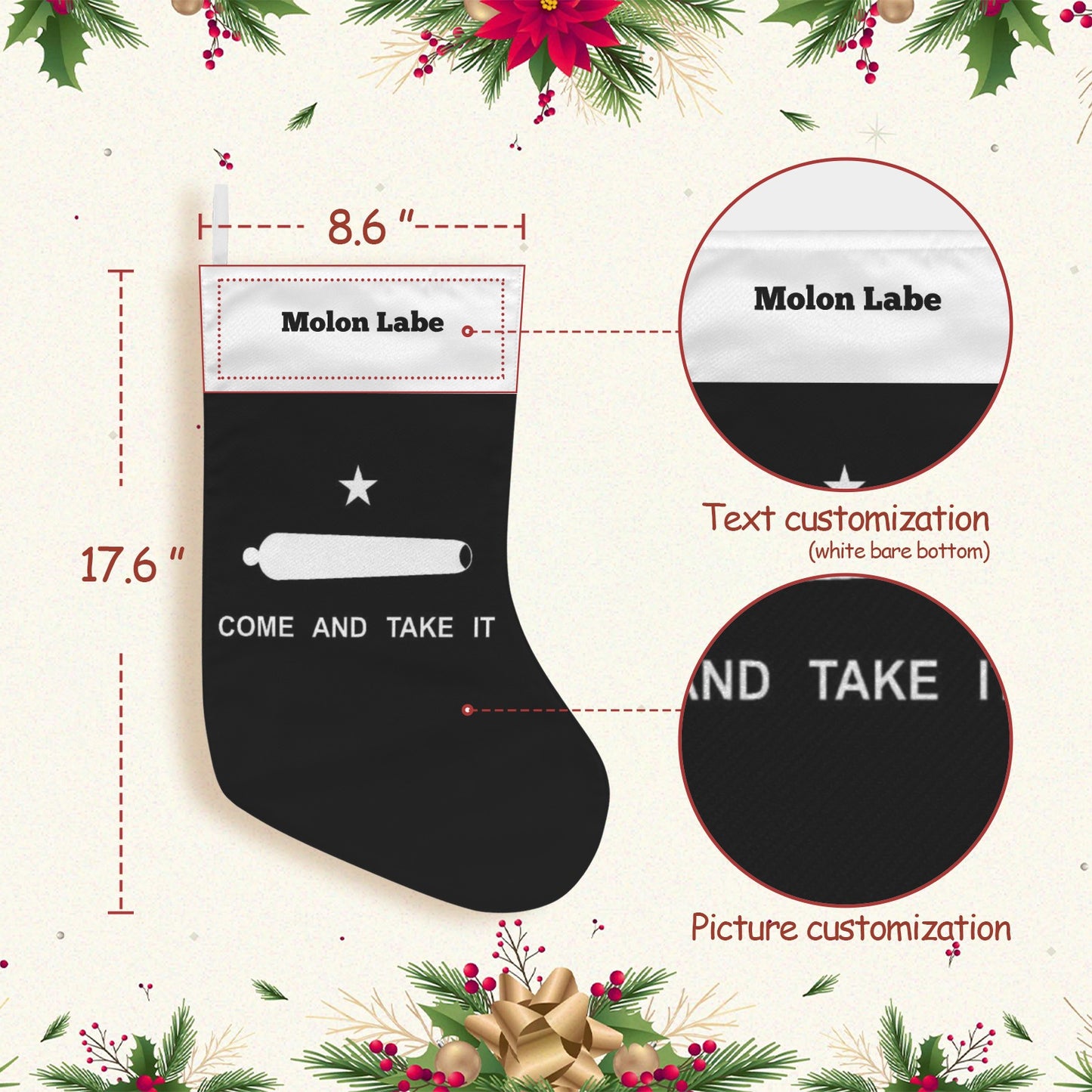 Come and Take It Flag Christmas Stocking(Made in USA)