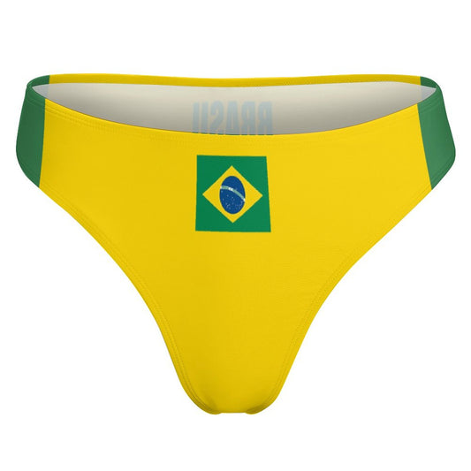 Brazil Flag Inspired T-Back Thong Bikini
