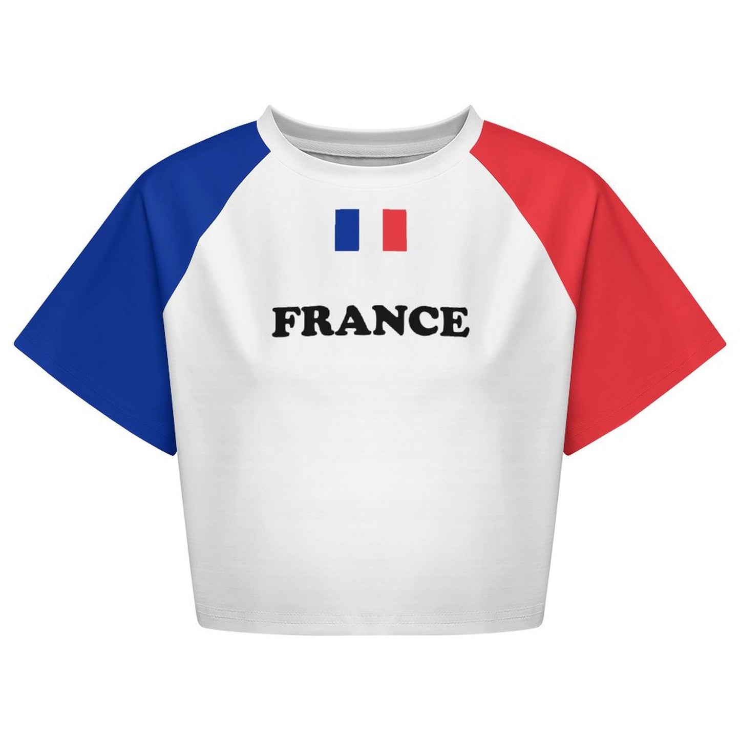 France Flag Inspired Women's Cropped Shirt