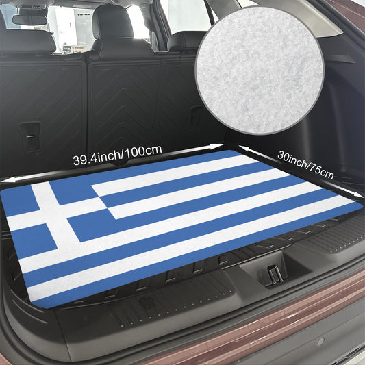 Greece Flag Inspired Car Trunk Mat 100 × 75 cm / 39.4 × 30 in Printed in the USA