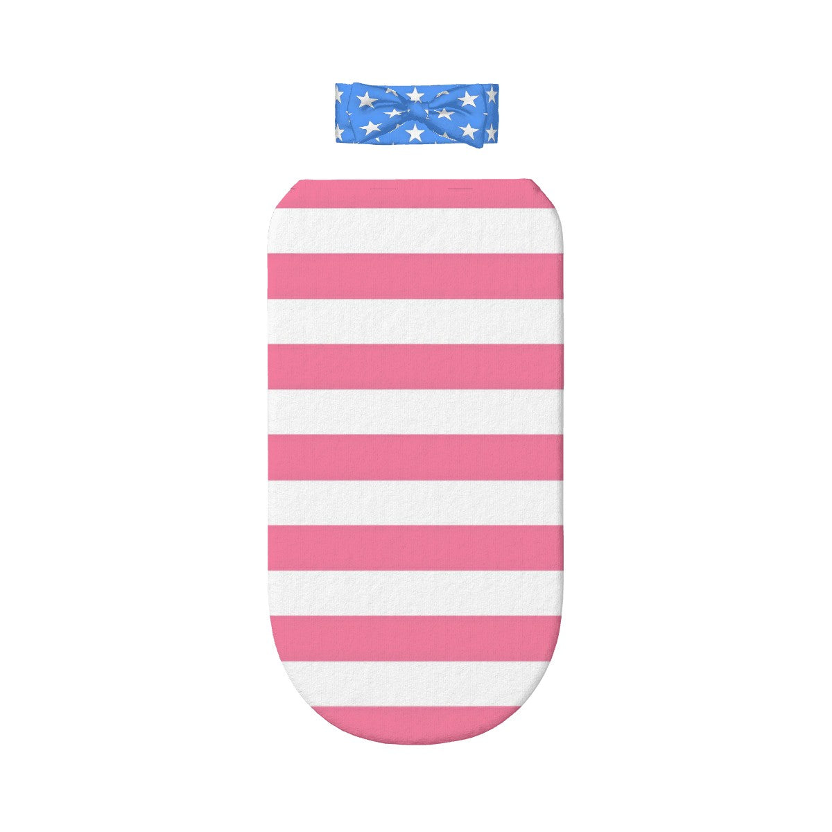 USA/American Flag Inspired Baby Swaddle Sack with Baby Headband (light colors)