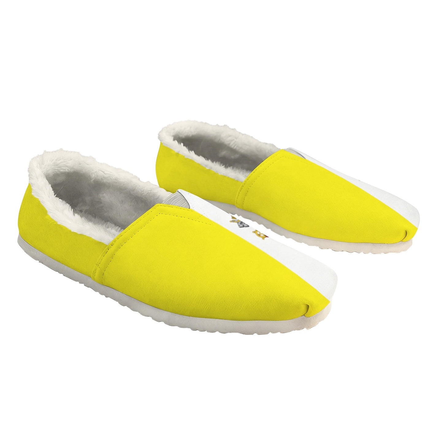 Vatican City Flag Inspired Women's Fleece-Lined Canvas Slip-On