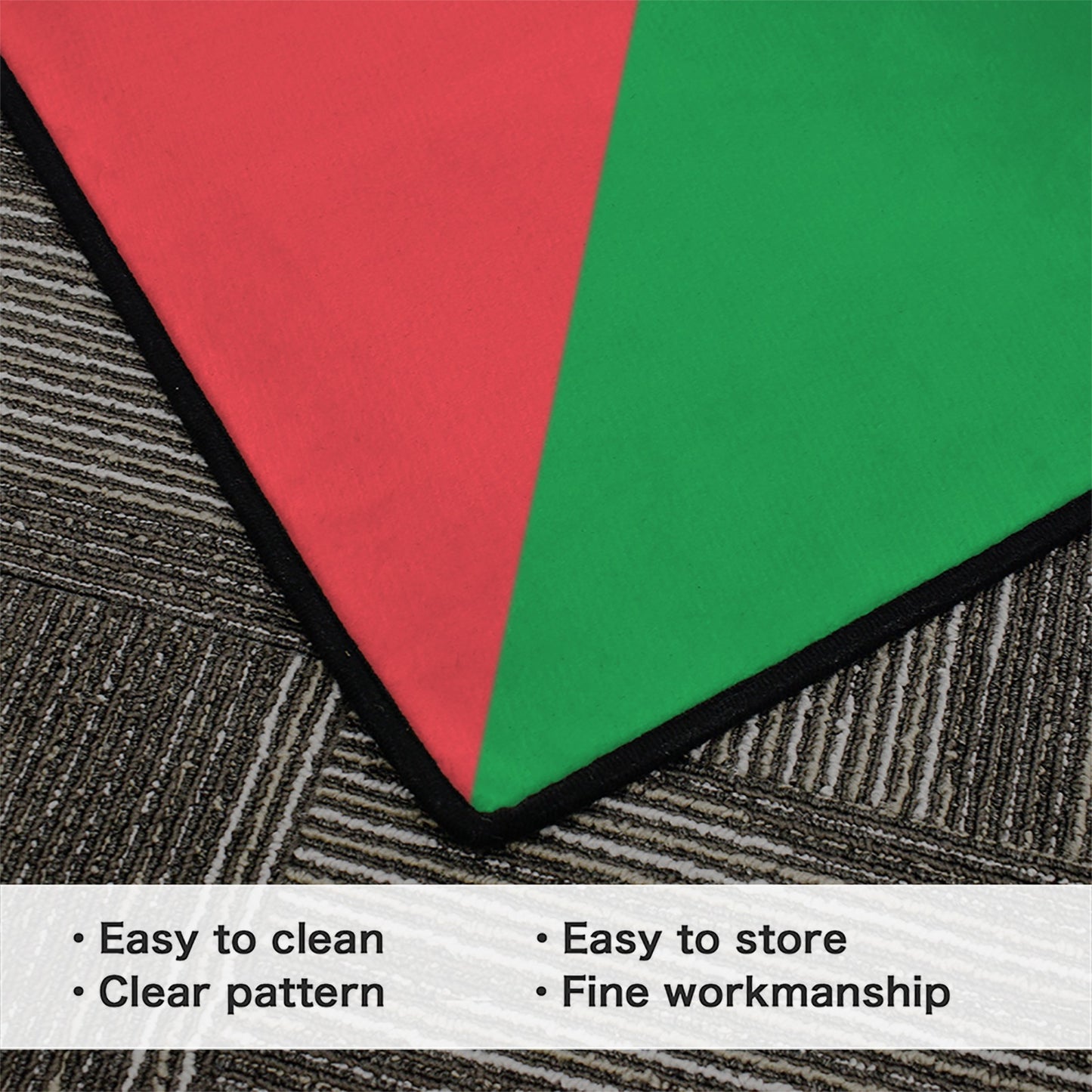 Palestine Flag Inspired 84x60 Inch Area Rug with Black Binding (Made in the USA)