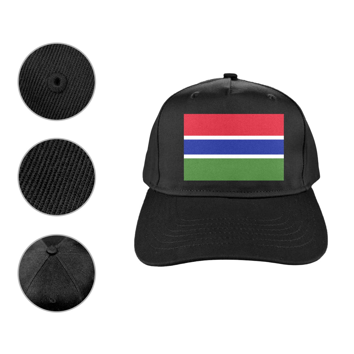 Gambia Flag Inspired Baseball Cap | Printed in the USA