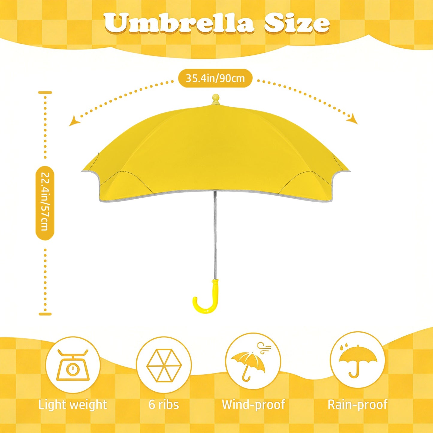 Ukraine Flag Inspired Kids Safe Round Corner Umbrella