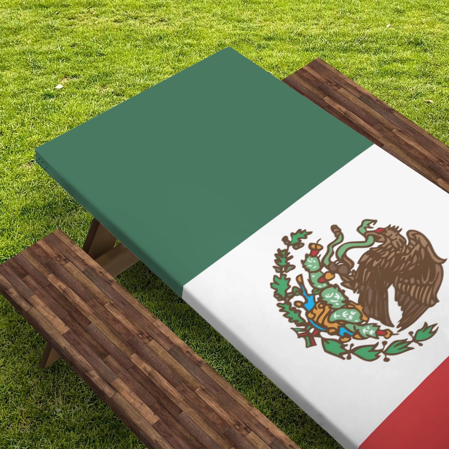 Mexico Flag Inspired Picnic Table Cover (72" x 30") | Ships from USA