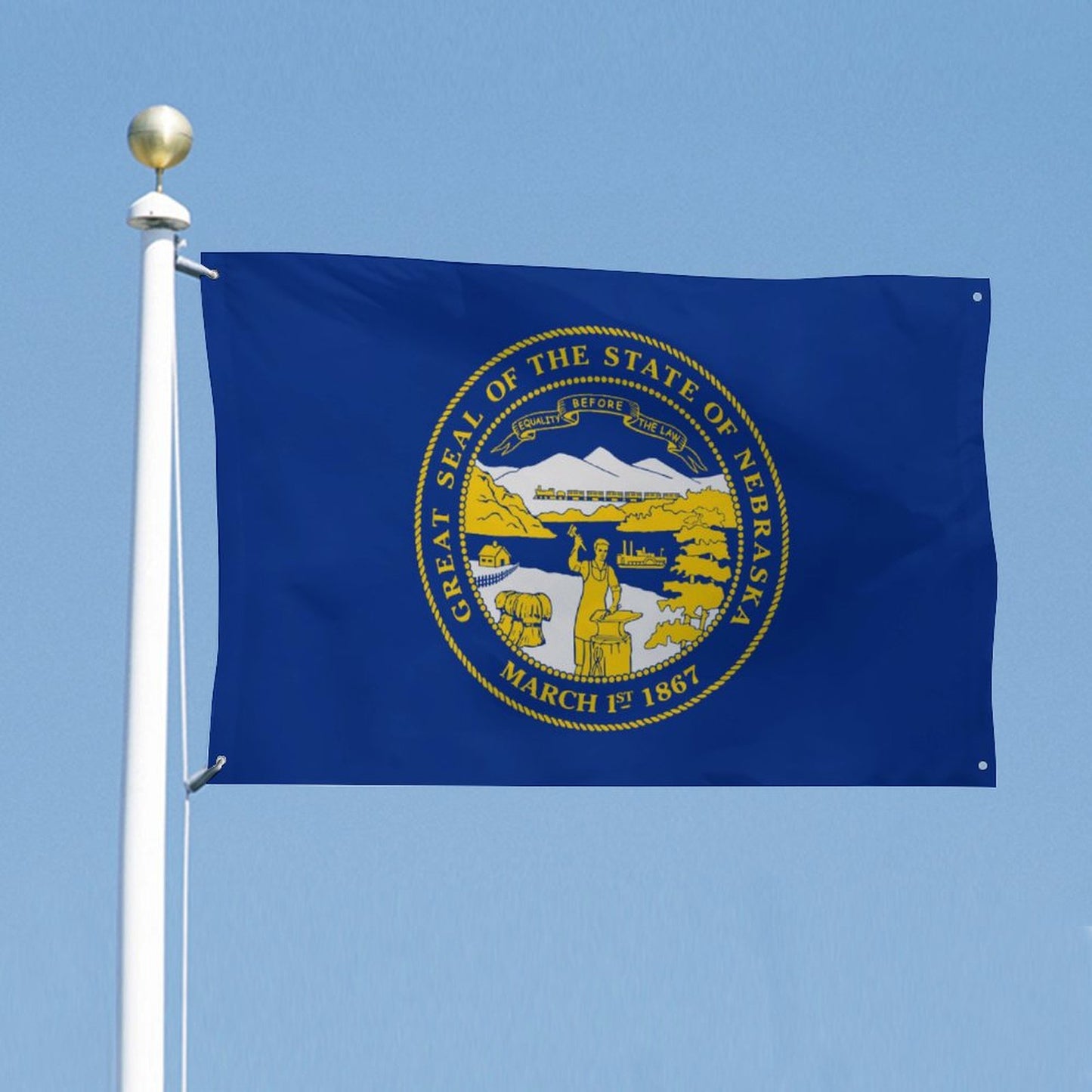 Nebraska Flag Inspired Wall Mount Flag with Four Grommets (35x59 in)