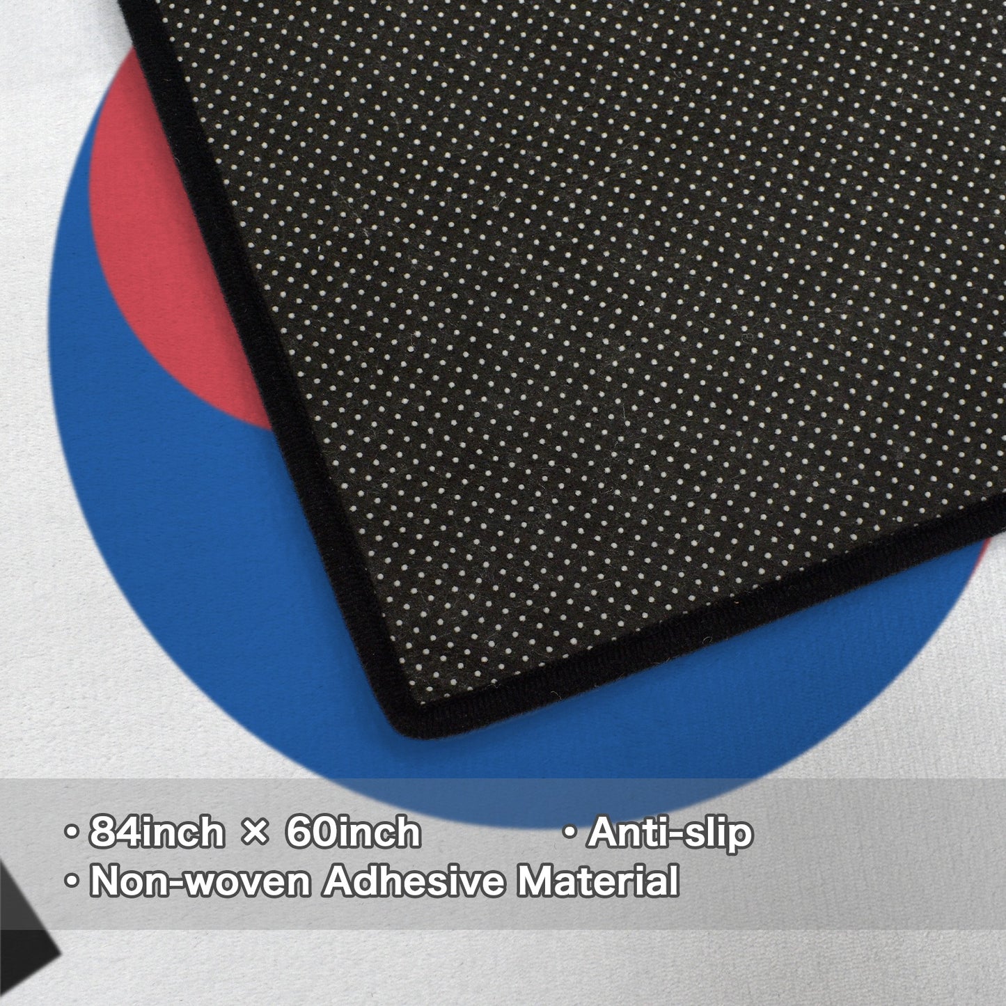 South Korea Flag Inspired 84x60 Inch Area Rug with Black Binding (Made in the USA)