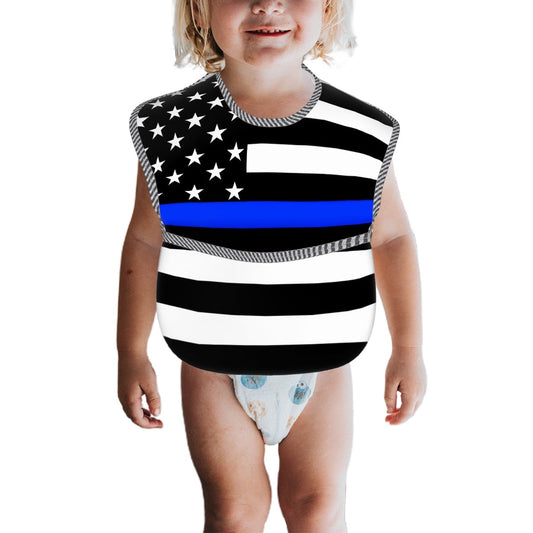 Thin Blue Line Flag Inspired Baby Bib