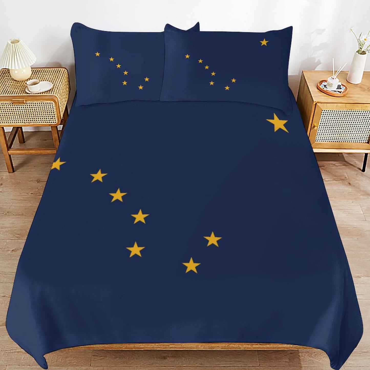 Alaska Flag Inspired 3-Piece Bedding Set (1 Duvet Cover + 2 Pillow Shams) – 102"×90"