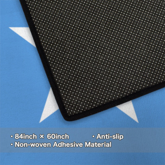 Somalia Flag Inspired 84x60 Inch Area Rug with Black Binding (Made in the USA)