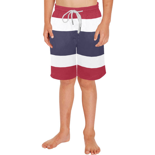 Thailand Flag Inspired Boys Beach Shorts