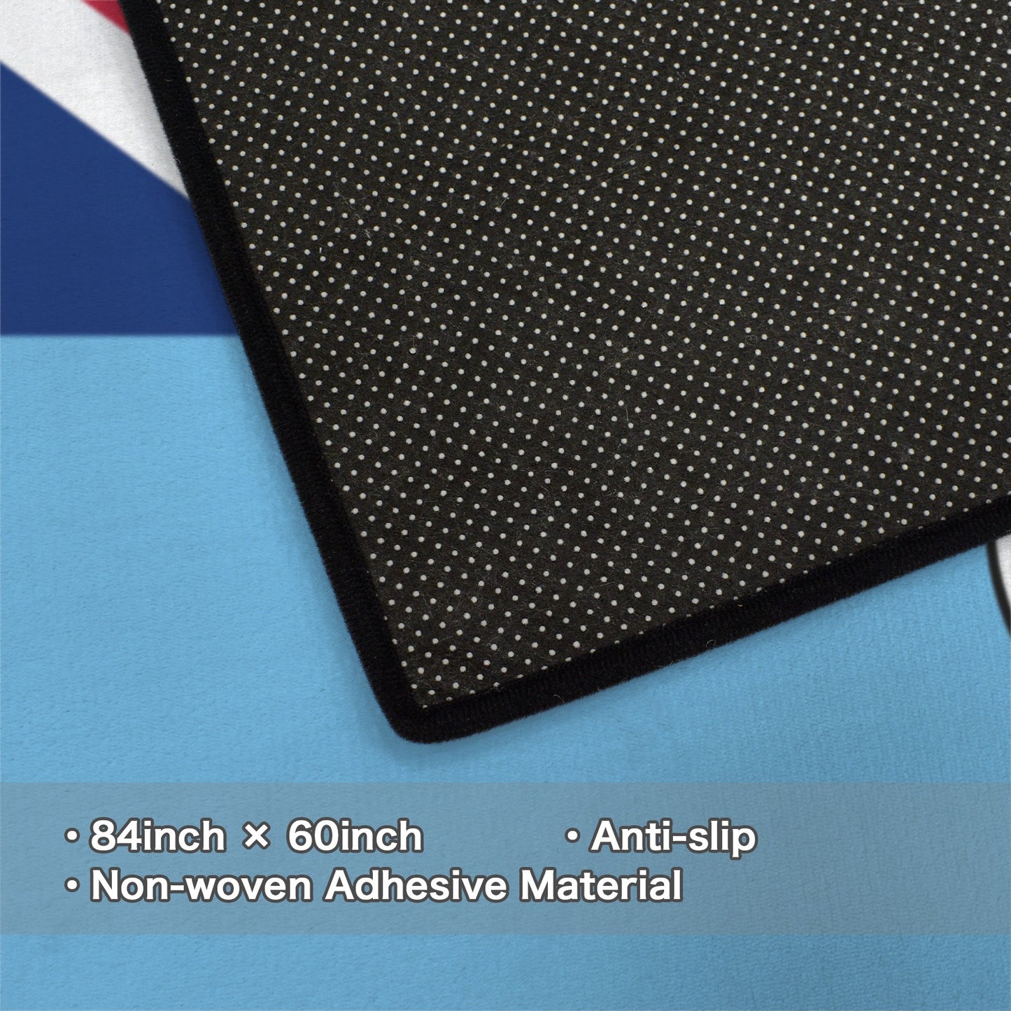 Fiji Flag Inspired 84x60 Inch Area Rug with Black Binding (Made in the USA)