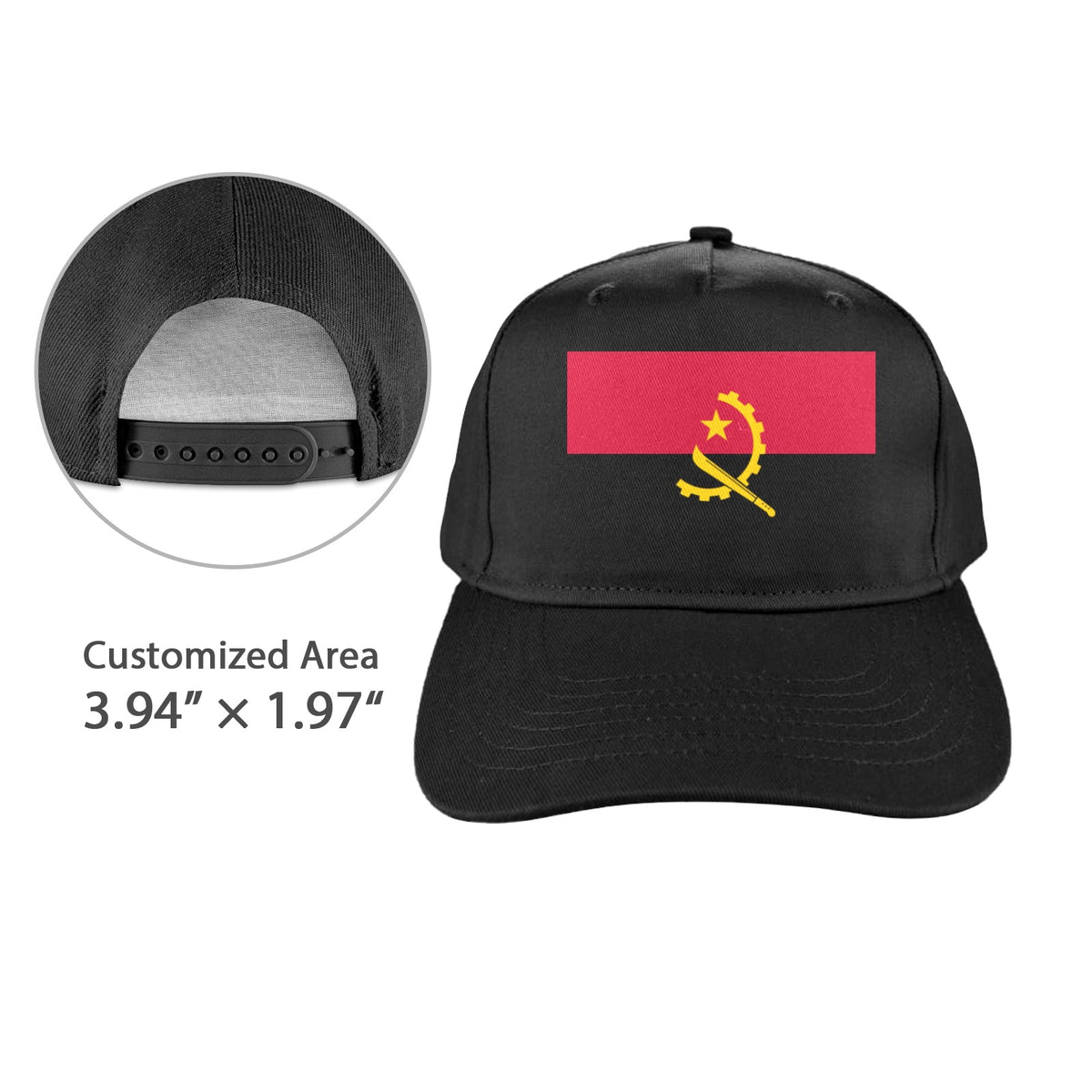 Angola Flag Inspired Baseball Cap | Printed in the USA
