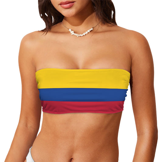 Colombia Flag Inspired Bandeau Tube Bikini Top