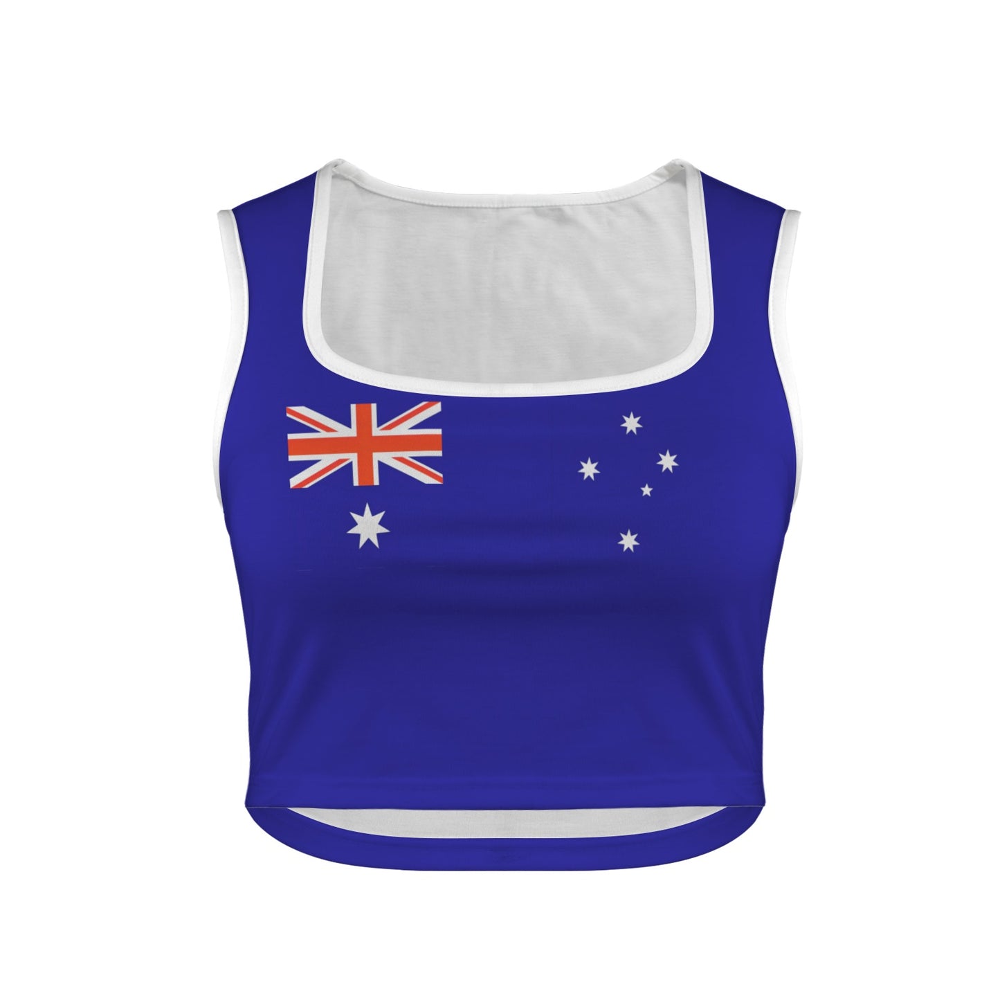 Australia Flag Inspired Square Neck Crop Tank Tops