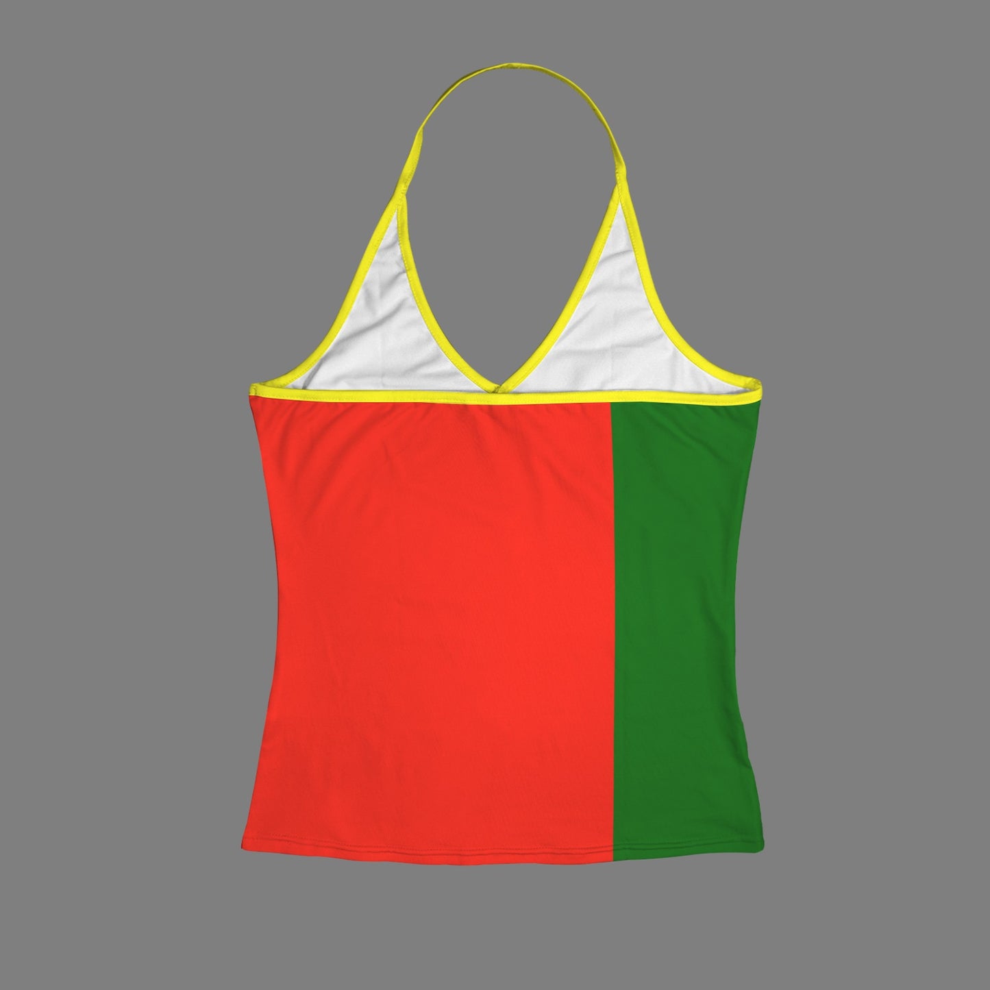 Portugal Flag Inspired V-neck Halter Open Back Tank Top