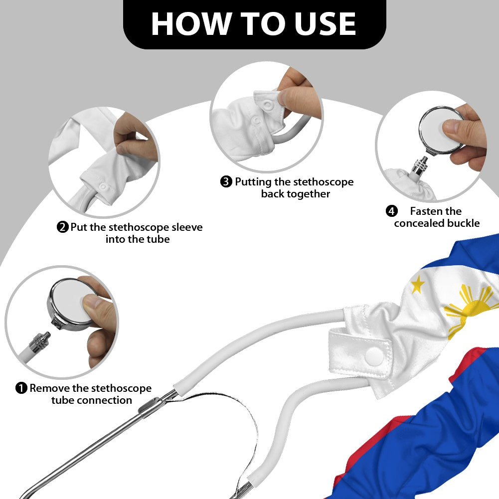 Philippines Flag Inspired Stethoscope Protective Cover