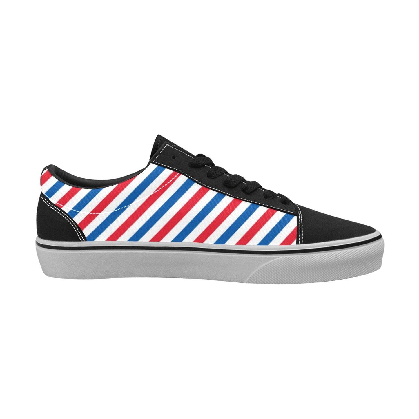 USA/American Flag Inspired Striped Pattern Women's Lace-Up Canvas Shoes