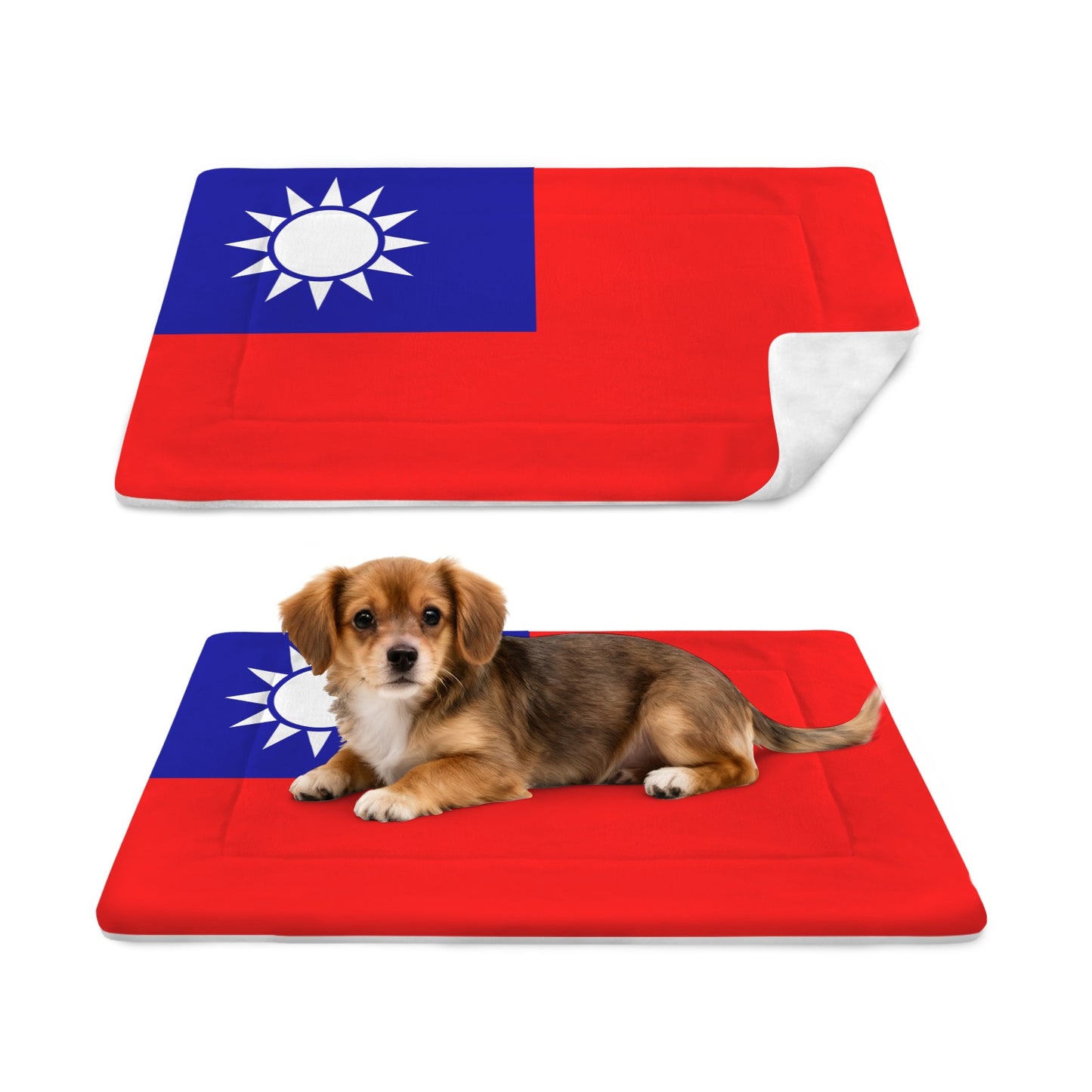 Taiwan Flag Inspired Pet Mat 25x18inch (Made in the USA)