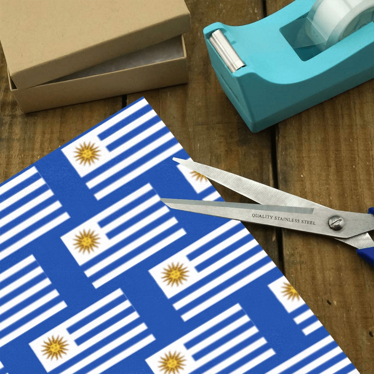Uruguay Flag Custom Gift Wrapping Paper 58"x 22.5" (4 Rolls)