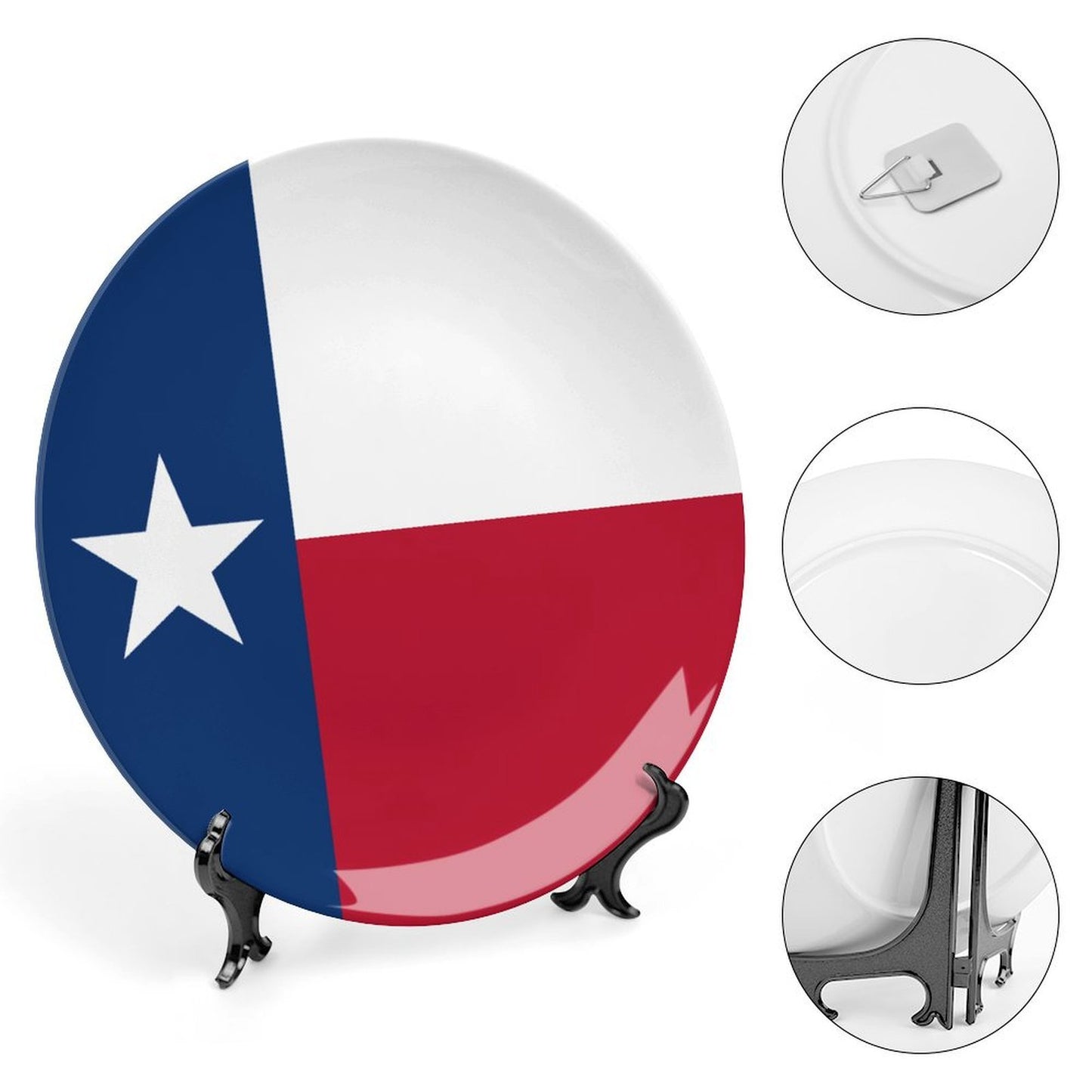 Texas Flag Inspired Bone China Decorative Plate