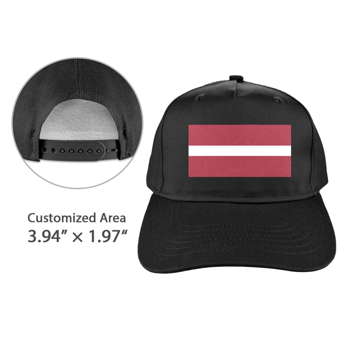 Latvia Flag Inspired Baseball Cap | Printed in the  USA