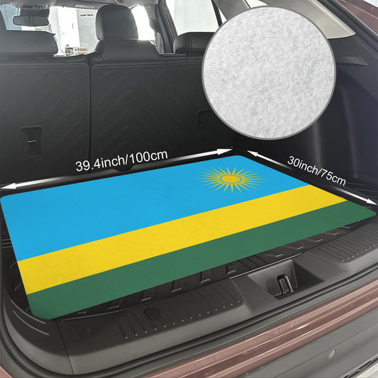 Rwanda Flag Inspired Car Trunk Mat 100 × 75 cm / 39.4 × 30 in Printed in the USA
