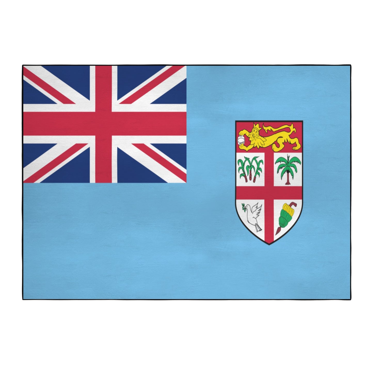 Fiji Flag Inspired 84x60 Inch Area Rug with Black Binding (Made in the USA)