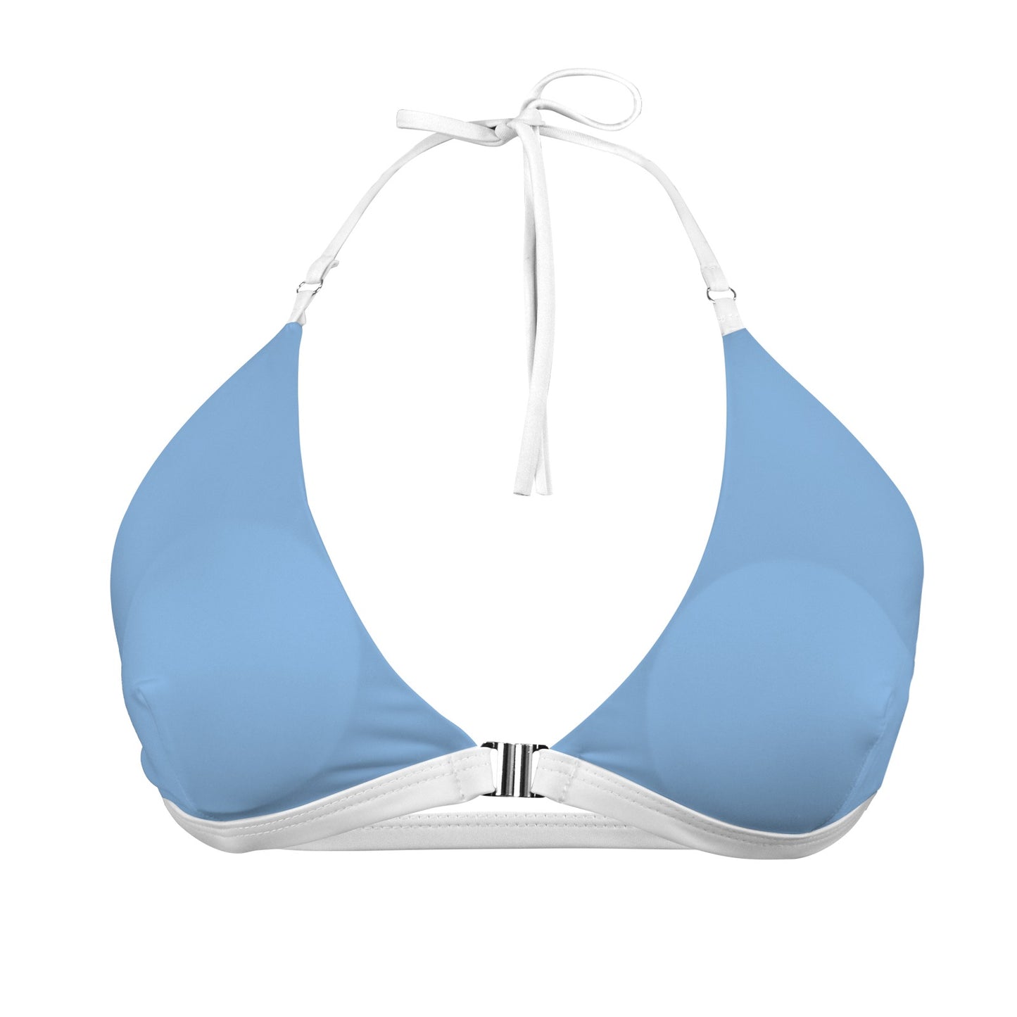 Argentina Flag Inspired Front Buckle Triangle Bikini Top