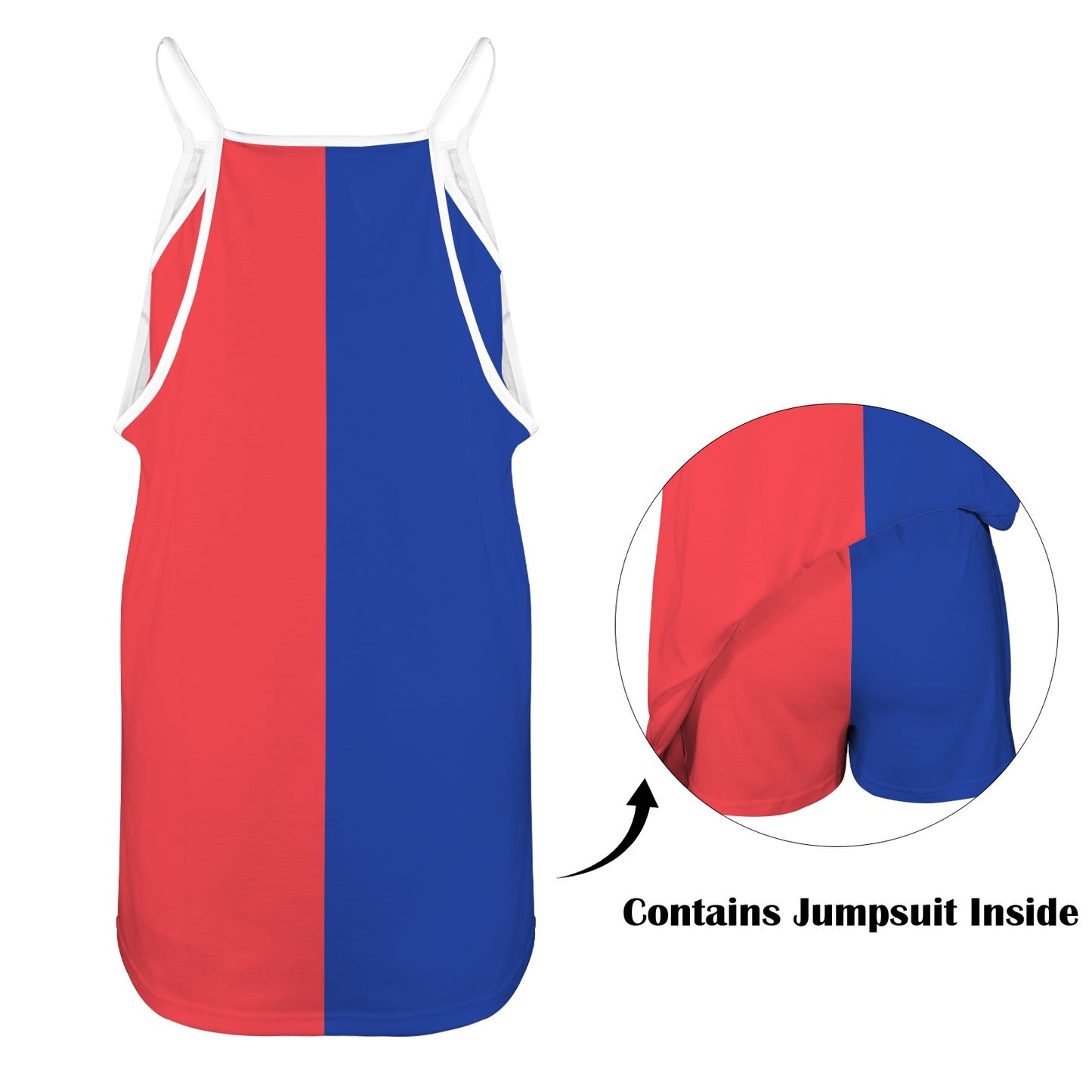 France Flag Inspired Women's Double-Layered Camisole Dress