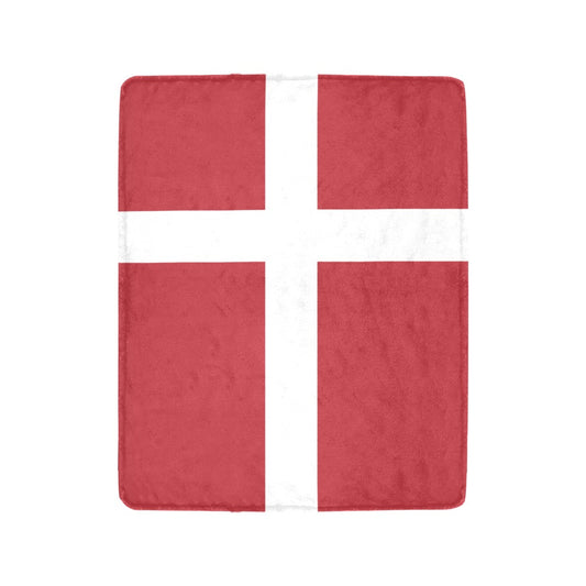 Luv My Flag Denmark blanket featuring red and white design.
