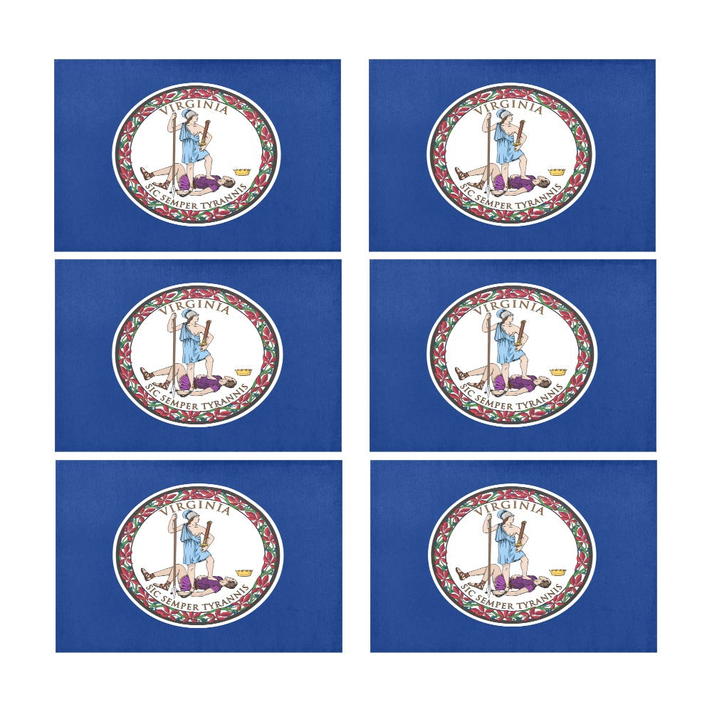 Virginia Flag Placemats 12" x 18" (Set of 6)