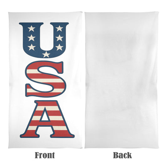 USA/Americna Flag Inspired "USA" Beach Towel 31"x71" (Made in USA)