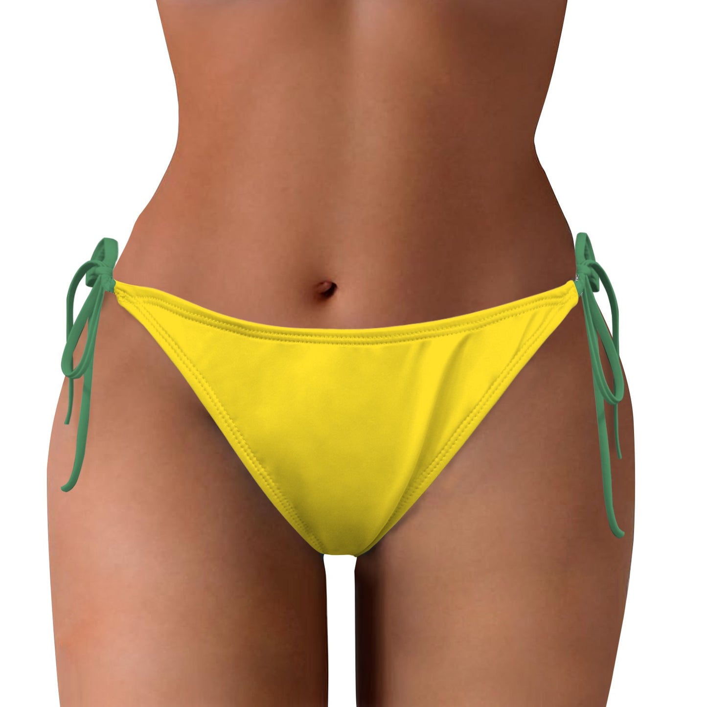 Brazil Flag Inspired Colors Side-Tie Bikini Bottom
