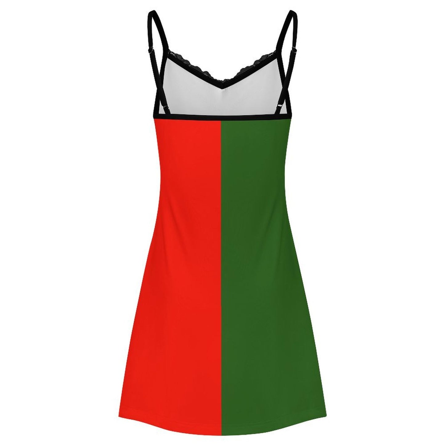Portugal Flag Inspired Women's Lace Slit Cami Pajama Dress