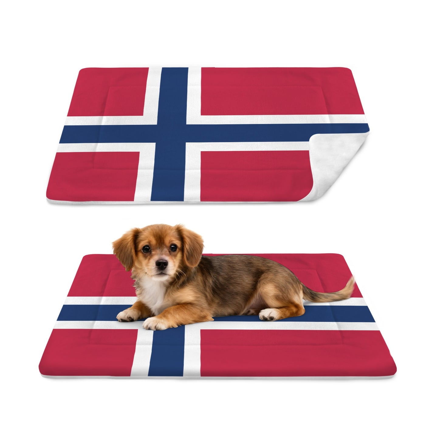 Norway Flag Inspired Pet Mat 25x18inch (Made in the USA)