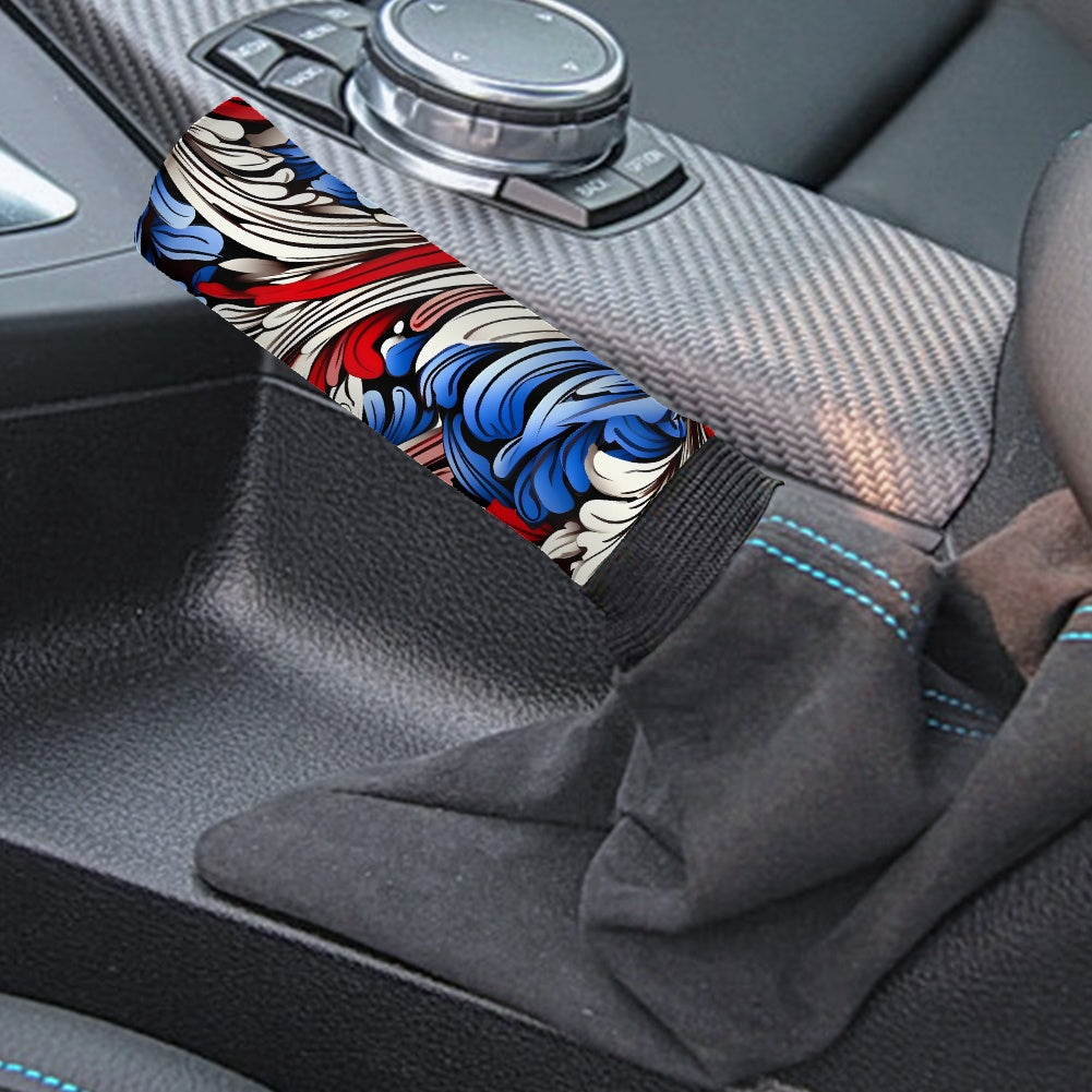 USA/American Flag Inspired Floral Pattern Gear Lever Cover+Hand Brake Cover